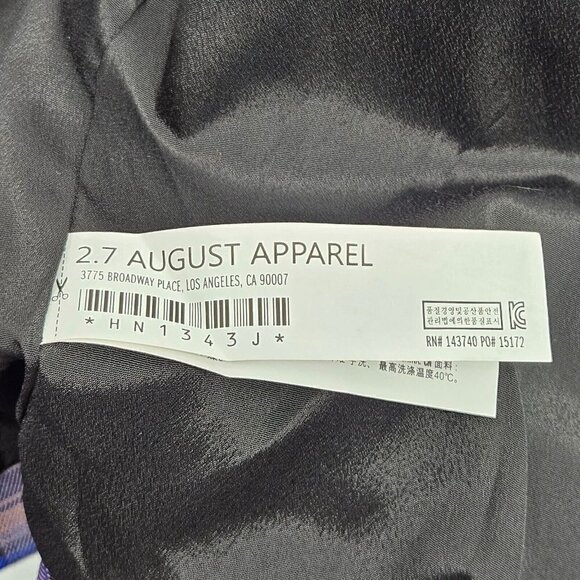 Grey Lab Neon Plaid Blazer Jacket Blue & Orange Women's M Preppy Academia - Picture 10 of 13